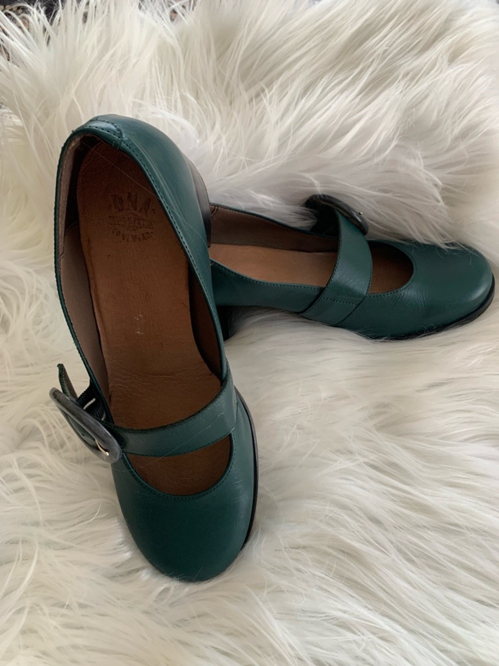 DNA footwear “Mary Jane” deep green leather block heel shoes Size 39 VVGUC - Picture 8 of 16